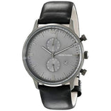 Emporio Armani Classic Grey Dial Grey Leather Strap Watch For Men - AR0388