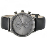 Emporio Armani Classic Grey Dial Grey Leather Strap Watch For Men - AR0388