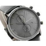 Emporio Armani Classic Grey Dial Grey Leather Strap Watch For Men - AR0388