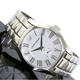 Emporio Armani Classic Quartz Silver Dial Silver Steel Strap Watch For Men - AR0647