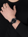 Emporio Armani Kappa Analog Quartz Black Dial Black Leather Strap Watch For Men - AR11013