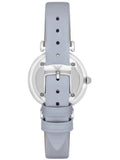 Emporio Armani Gianni T-Bar Mother Of Pearl White Dial Grey Leather Strap Watch For Women - AR11039