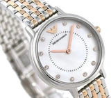 Emporio Armani Mother of Pearl Dial Two Tone Stainless Steel Watch For Women - AR11094