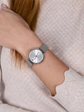 Emporio Armani Kappa Silver Dial Silver Mesh Bracelet Watch For Women - AR11128