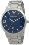 Emporio Armani Giovanni Quartz Blue Dial Silver Steel Strap Watch For Men - AR11227