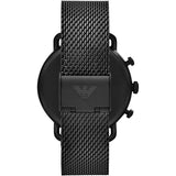 Emporio Armani Aviator Chronograph Black Dial Black Mesh Bracelet Watch For Men - AR11264