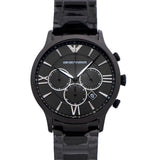 Emporio Armani Giovanni Chronograph Black Dial Black Steel Strap Watch For Men - AR11349