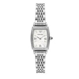 Emporio Armani Gianni T-Bar Quartz White Dial Silver Steel Strap Watch For Women - AR11405