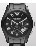 Emporio Armani Valente Chronograph Black Dial Black Ceramic Strap Watch For Men - AR1400