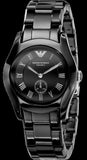 Emporio Armani Ceramica Quartz Black Dial Black Steel Strap Watch For Women - AR1402