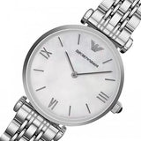 Emporio Armani Classic Quartz Mother of Pearl Dial Silver Steel Strap Watch For Women - AR1602