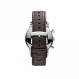 Emporio Armani Classic Chronograph Brown Dial Brown Leather Strap Watch For Men - AR1734