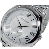 Emporio Armani Classic Quartz Silver Dial Silver Steel Strap Watch For Men - AR1788