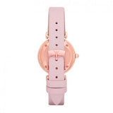 Emporio Armani Gianni T Bar Mother Of Pearl Pink Dial Pink Leather Strap Watch For Women - AR1958