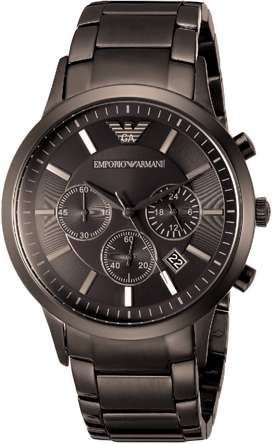 Emporio Armani Classic Chronograph Grey Dial Grey Steel Strap Watch For Men - AR2454