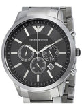 Emporio Armani Sportivo Chronograph Black Dial Silver Steel Strap Watch For Men - AR2460