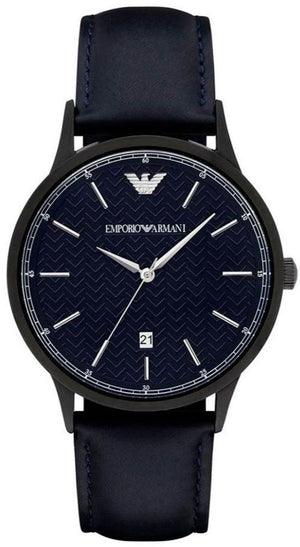 Emporio Armani Renato Blue Dial Blue Leather Strap Watch For Men - AR2479