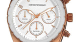 Emporio Armani Sportivo White Dial Rose Gold & White Steel Strap Watch For Women - AR5942