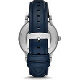 Emporio Armani Luigi Automatic Blue Dial Blue Leather Strap Watch For Men - AR60030