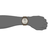 Emporio Armani Sportivo Chronograph Silver Dial Brown Leather Strap Watch For Men - AR6076