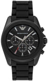 Emporio Armani Sportivo Chronograph Black Dial Black Silicone Strap Watch For Men - AR6092