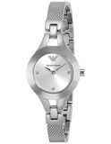 Emporio Armani Quartz Silver Dial Silver Steel Strap Watch For Women - AR7361