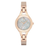 Emporio Armani Chiara Quartz Crystals White Dial Rose Gold Leather Strap Watch For Women - AR7437