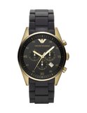 Emporio Armani Sportivo Quartz Black Dial Black Steel Strap Watch For Men - AR8023