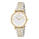 Emporio Armani Gianni T Bar White Dial Two Tone Steel Strap Watch For Women - AR8031