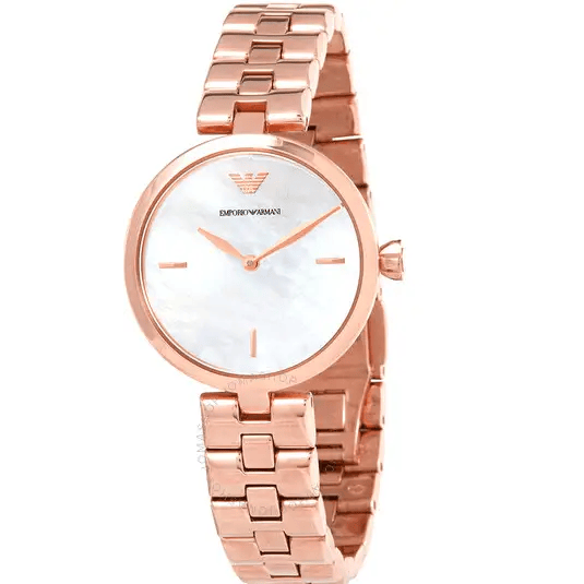 Emporio Armani Arianna Analog Mother of Pearl Dial Rose Gold Steel Strap Watch For Women - AR11196