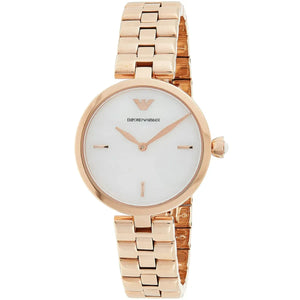 Emporio Armani Arianna Analog Mother of Pearl Dial Rose Gold Steel Strap Watch For Women - AR11196