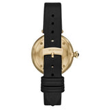 Emporio Armani Arianna Analog Silver Dial Black Leather Strap Watch For Women - AR11200