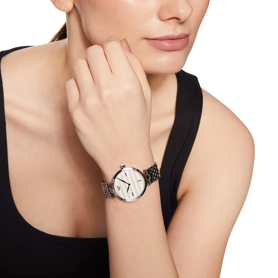 Emporio Armani Arianna Analog White Dial Silver Steel Strap Watch For Women - AR11195