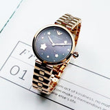 Emporio Armani Arianna Black Dial Rose Gold Stainless Steel Watch For Women - AR11197