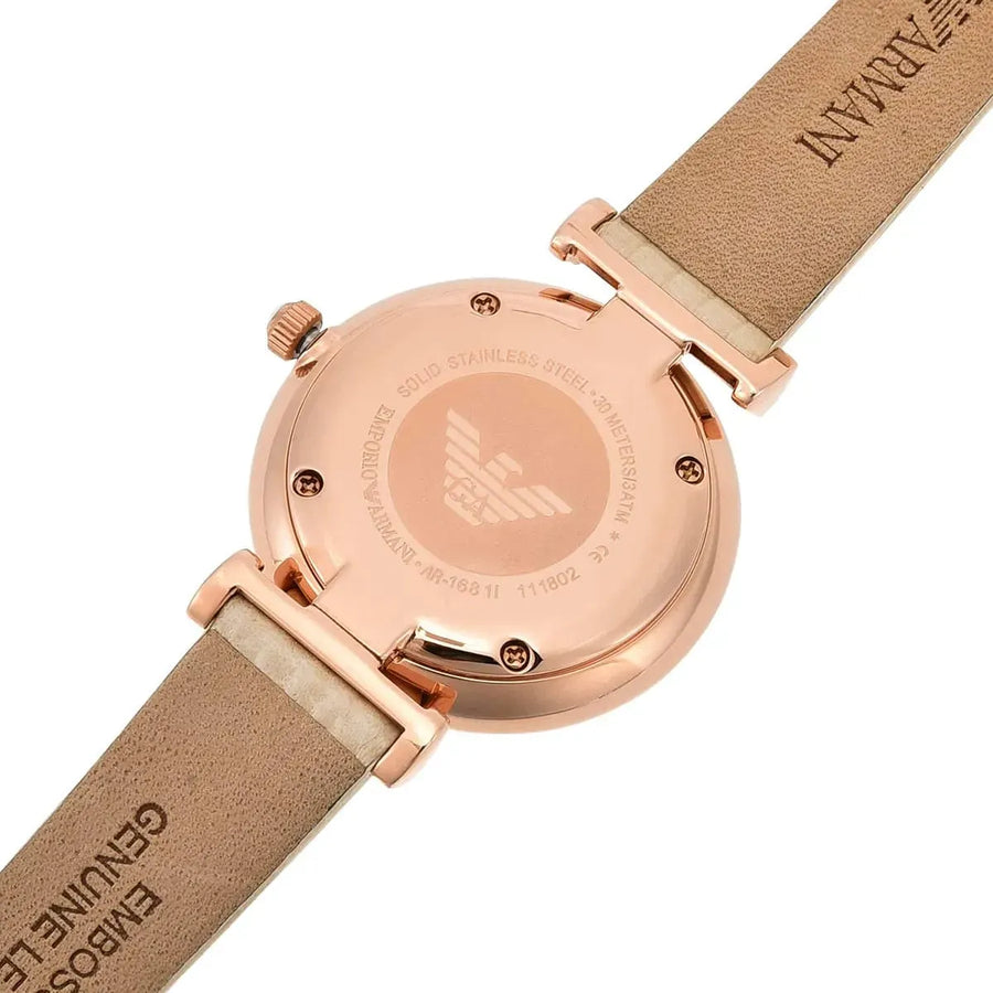 Emporio Armani Arianna Mother of Pearl Dial Pink Leather Strap Watch For Women - AR11199
