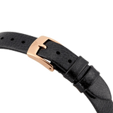 Emporio Armani Aurora Mother Of Pearl Black Dial Black Leather Strap Watch For Women - AR11056