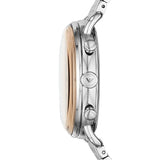 Emporio Armani Aviator Chronograph Beige Dial Silver Steel Strap Watch For Men - AR11239