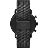 Emporio Armani Aviator Chronograph Black Dial Black Mesh Bracelet Watch For Men - AR11264
