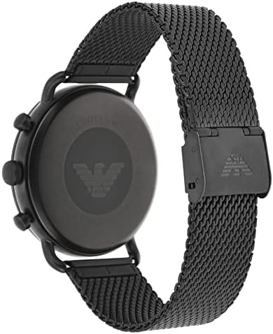 Emporio Armani Aviator Chronograph Black Dial Black Mesh Bracelet Watch For Men - AR11264