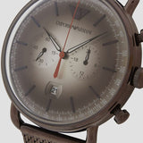 Emporio Armani Aviator Chronograph Grey Dial Brown Mesh Bracelet Watch For Men - AR11169