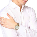 Emporio Armani Aviator Chronograph Quartz Beige Dial Gold Mesh Bracelet Watch For Men - AR11315
