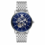 Emporio Armani Aviator Multifunction Blue Dial Silver Mesh Bracelet Watch For Men - AR60024