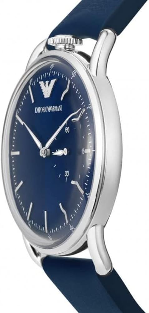 Emporio Armani Aviator Quartz Blue Dial Blue Leather Strap Watch For Men - AR11335
