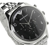 Emporio Armani Beta Chronograph Black Dial Steel Strap Watch For Men - AR1863
