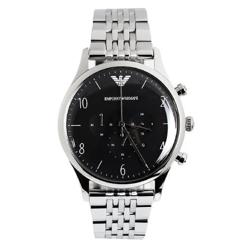 Emporio Armani Beta Chronograph Black Dial Steel Strap Watch For Men - AR1863