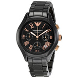 Emporio Armani Chronograph Black Ceramic Stainless Steel Dial Watch For Women - AR1411