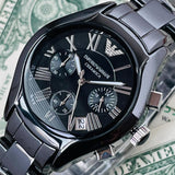 Emporio Armani Black Ceramic Dial Ceramic Strap Watch For Women - AR1401