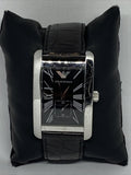 Emporio Armani Black Dial Black Leather Strap Watch For Men - AR0143