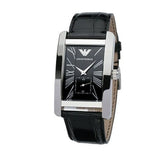 Emporio Armani Black Dial Black Leather Strap Watch For Men - AR0143