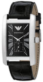 Emporio Armani Black Dial Black Leather Strap Watch For Men - AR0143